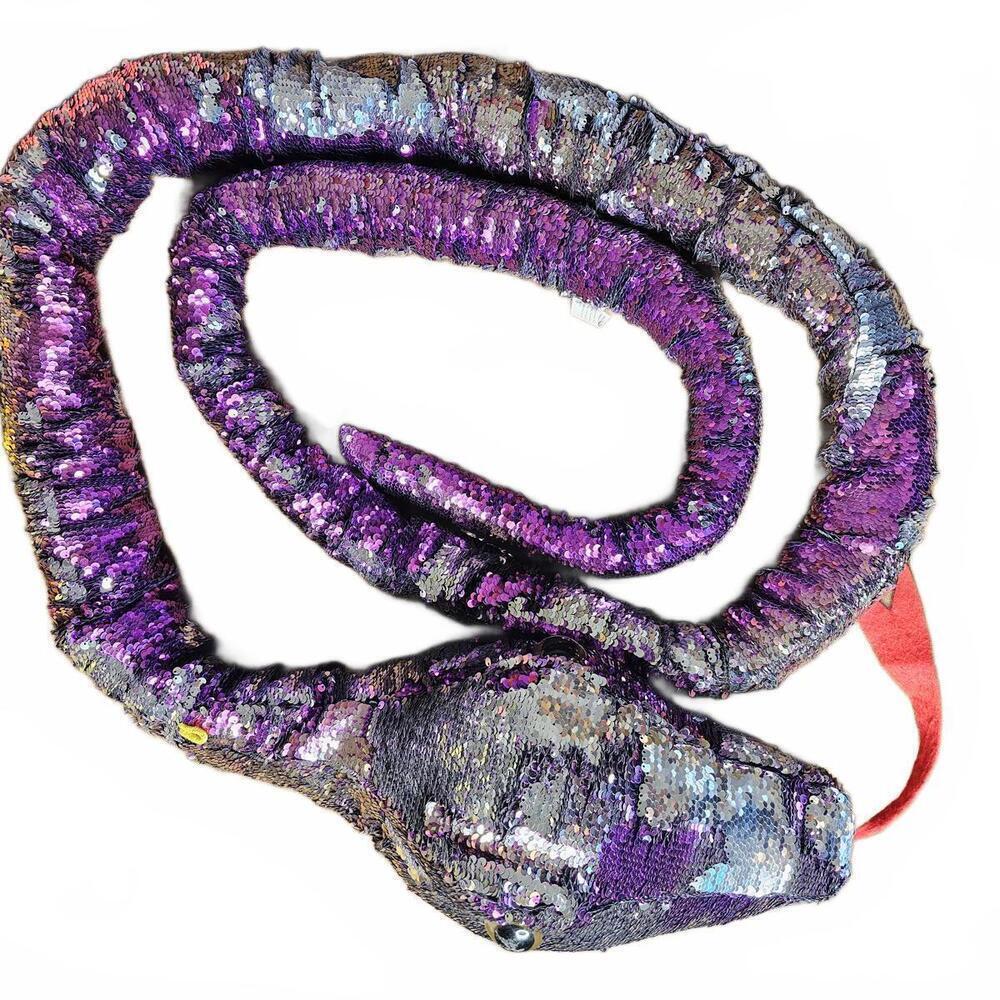 10 foot long Sequin Plush Purple Snake Toy